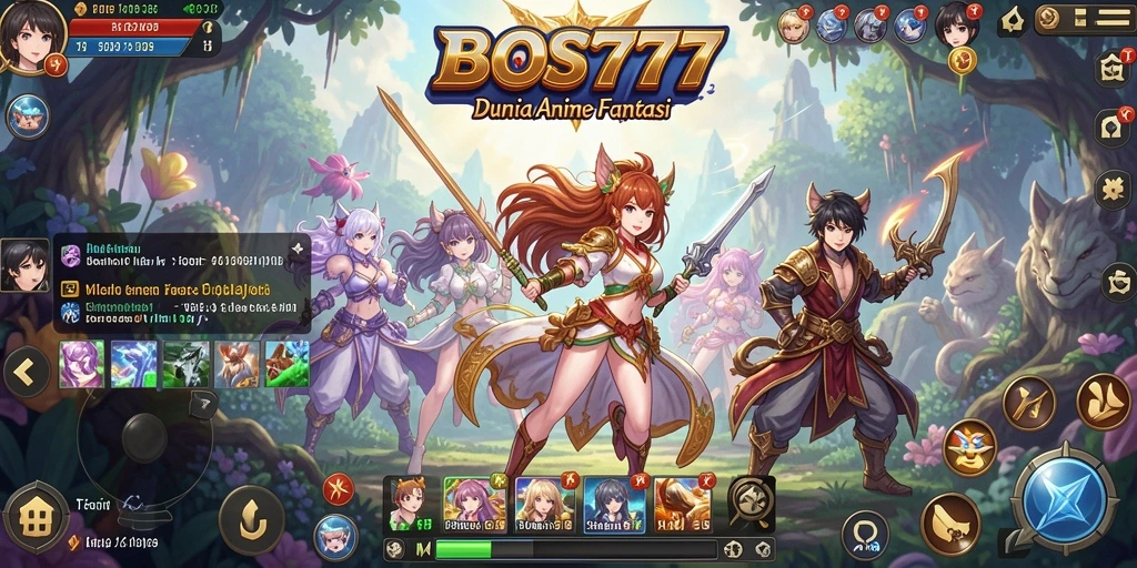 Tampilan gameplay menakjubkan dengan karakter Anime yang penuh warna.