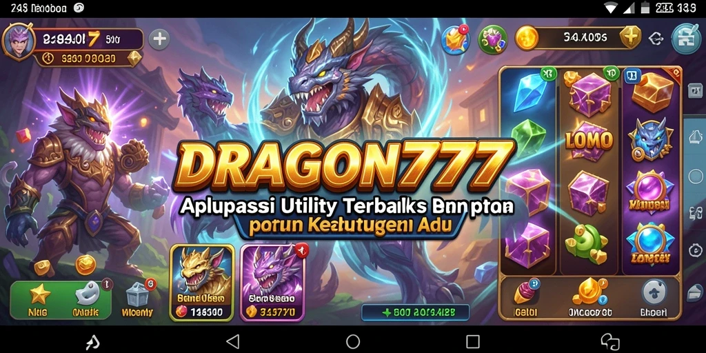 Tampilan utama DRAGON777 dengan fitur-fitur utility yang lengkap.