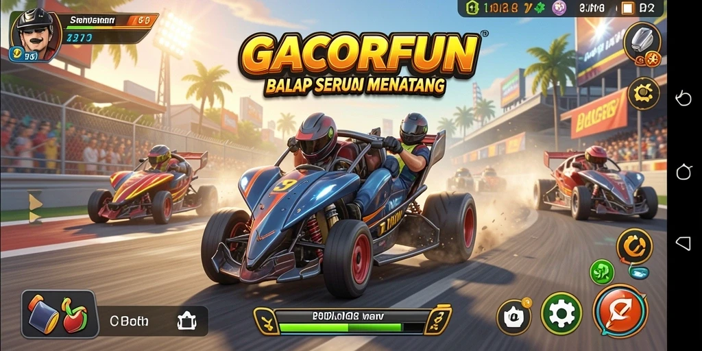 Tangkapan layar GACORFUN menampilkan aksi balap cepat dan menegangkan.