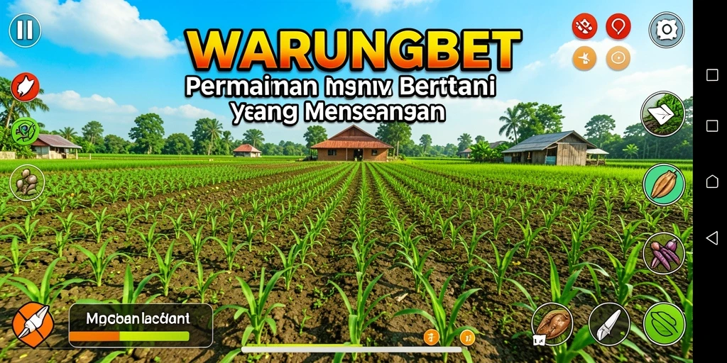 Tampilan gameplay <strong>WARUNGBET</strong> dengan ladang pertanian yang subur.