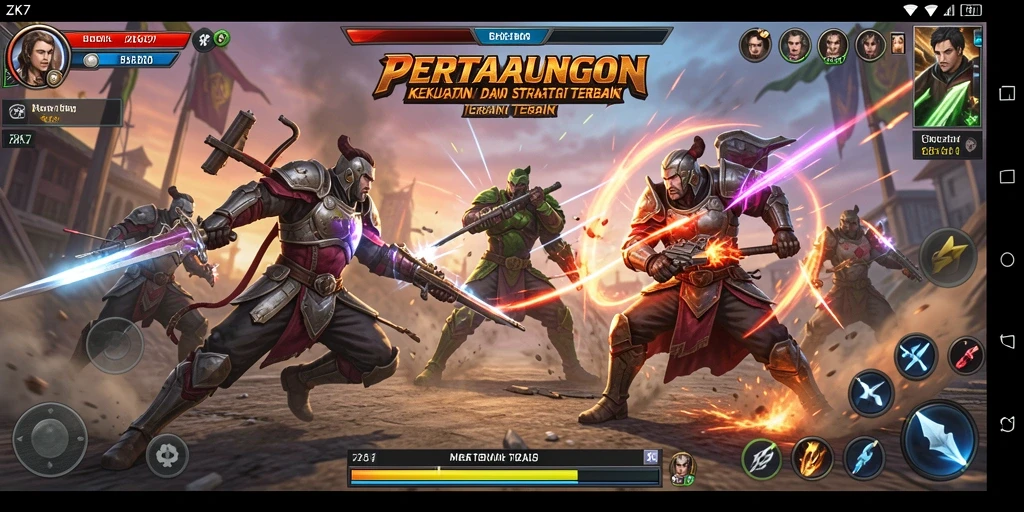 Tangkapan layar gameplay ZK7 menampilkan karakter dalam pertarungan duel yang intens.